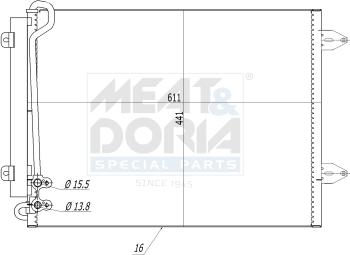 Meat & Doria 991052 - Конденсатор кондиционера abcparts.ee