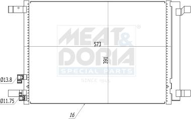 Meat & Doria 991100 - Конденсатор кондиционера abcparts.ee