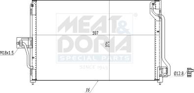 Meat & Doria 991216 - Конденсатор кондиционера abcparts.ee