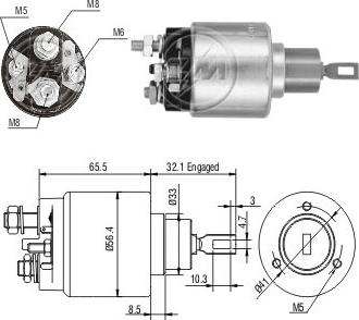 Messmer ZM475 - Тяговое реле, соленоид, стартер abcparts.ee