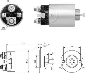 Messmer ZM6698 - Тяговое реле, соленоид, стартер abcparts.ee
