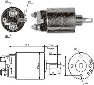 Messmer ZM684 - Тяговое реле, соленоид, стартер abcparts.ee