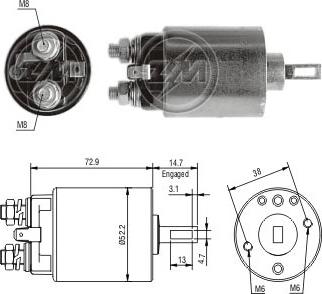 Messmer ZM683 - Тяговое реле, соленоид, стартер abcparts.ee