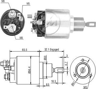 Messmer ZM675 - Тяговое реле, соленоид, стартер abcparts.ee
