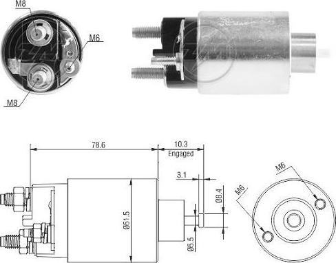 Messmer ZM3795 - Тяговое реле, соленоид, стартер abcparts.ee