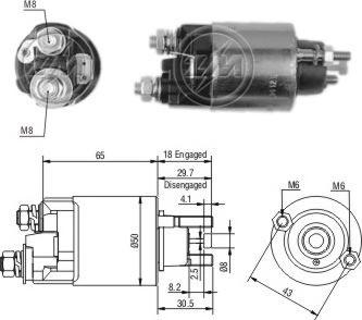 Messmer ZM708 - Тяговое реле, соленоид, стартер abcparts.ee