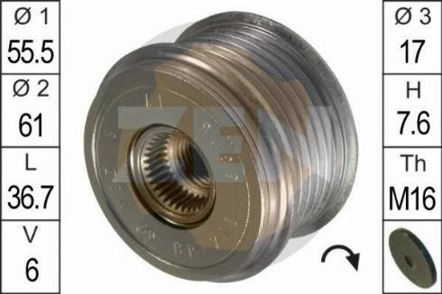 Messmer ZN5375 - Шкив генератора, муфта abcparts.ee