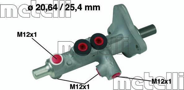Metelli 05-0628 - Главный тормозной цилиндр abcparts.ee