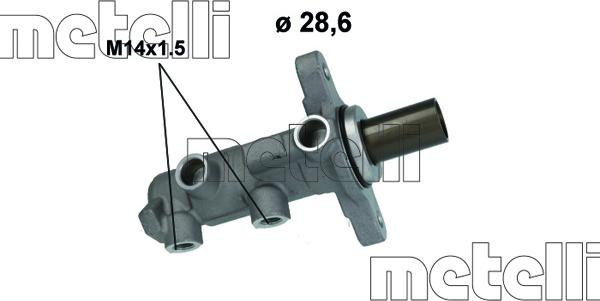 Metelli 05-0848 - Главный тормозной цилиндр abcparts.ee