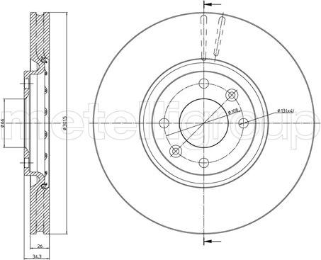 Metelli 23-0985C - Тормозной диск abcparts.ee