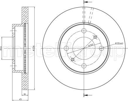 Metelli 23-0505C - Тормозной диск abcparts.ee