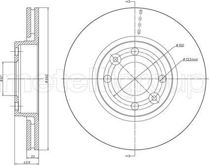 Metelli 23-0641C - Тормозной диск abcparts.ee