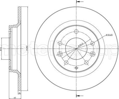 Metelli 23-0622C - Тормозной диск abcparts.ee