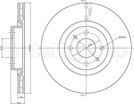 Metelli 23-0369C - Тормозной диск abcparts.ee