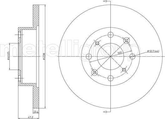 Metelli 23-0268 - Тормозной диск abcparts.ee