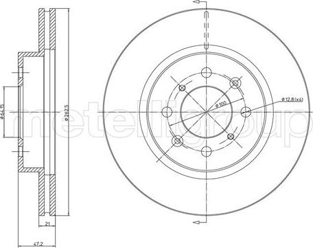Metelli 23-0235 - Тормозной диск abcparts.ee