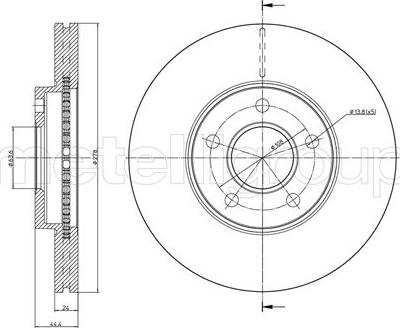 Metelli 23-0760C - Тормозной диск abcparts.ee