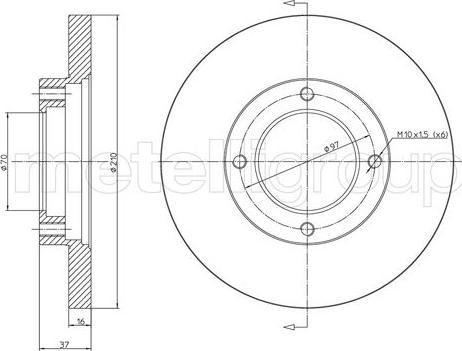 Metelli 23-1623 - Тормозной диск abcparts.ee