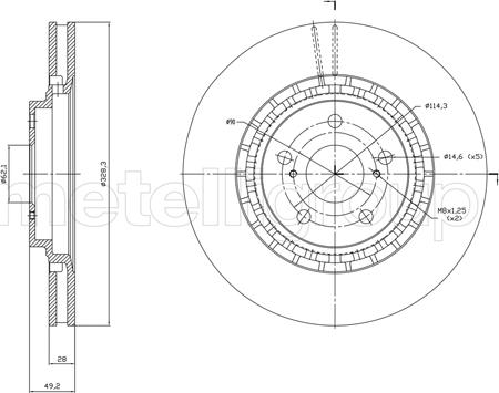 Metelli 23-1825C - Тормозной диск abcparts.ee
