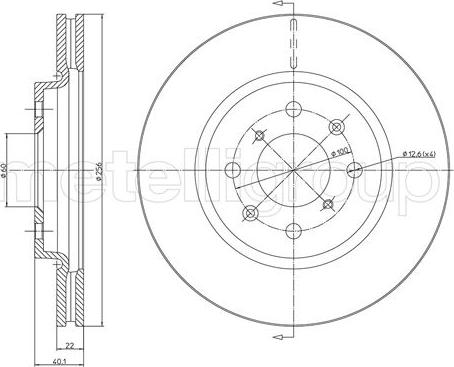 Metelli 23-1257C - Тормозной диск abcparts.ee