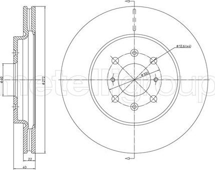 Metelli 23-1264C - Тормозной диск abcparts.ee