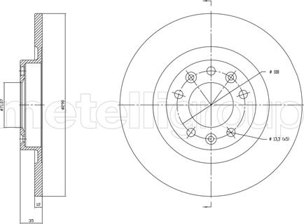 Metelli 23-1760C - Тормозной диск abcparts.ee