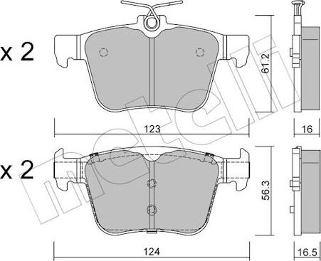 Metelli 22-0981-2 - Тормозные колодки, дисковые, комплект abcparts.ee