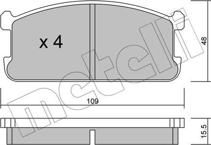 Metelli 22-0480-0 - Тормозные колодки, дисковые, комплект abcparts.ee