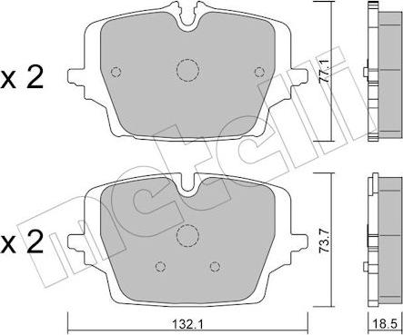 Metelli 22-1407-0 - Тормозные колодки, дисковые, комплект abcparts.ee