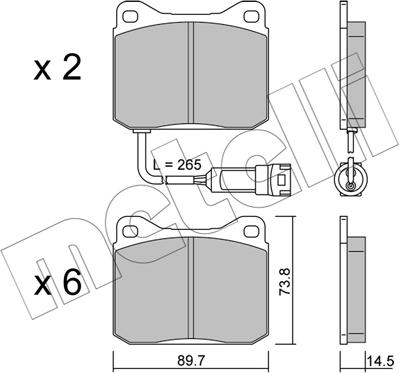 Metelli 22-1149-0 - Тормозные колодки, дисковые, комплект abcparts.ee
