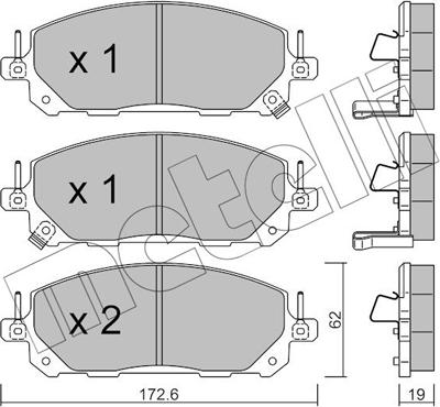 Metelli 22-1398-0 - Тормозные колодки, дисковые, комплект abcparts.ee