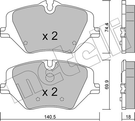 Metelli 22-1354-0 - Тормозные колодки, дисковые, комплект abcparts.ee