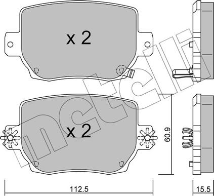 Metelli 22-1334-0 - Тормозные колодки, дисковые, комплект abcparts.ee