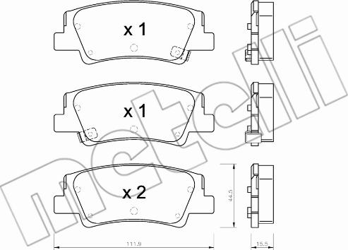 Metelli 22-1299-0 - Тормозные колодки, дисковые, комплект abcparts.ee