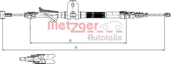 Metzger 451.2 - Тросик, cтояночный тормоз abcparts.ee