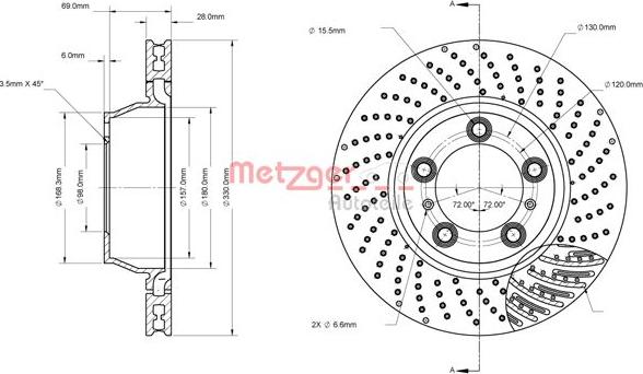 Metzger 6110864 - Тормозной диск abcparts.ee