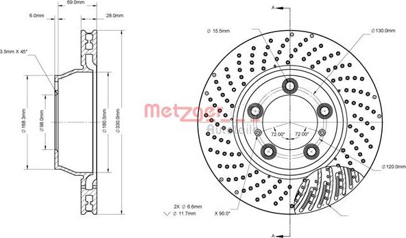 Metzger 6110863 - Тормозной диск abcparts.ee
