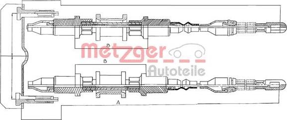 Metzger 11.5855 - Тросик, cтояночный тормоз abcparts.ee