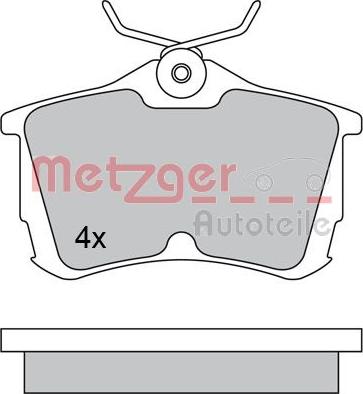 Metzger 1170435 - Тормозные колодки, дисковые, комплект abcparts.ee