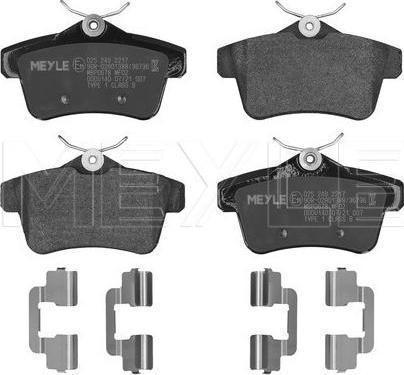 Meyle 025 249 2217 - Тормозные колодки, дисковые, комплект abcparts.ee