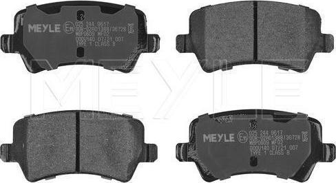 Meyle 025 244 9617 - Тормозные колодки, дисковые, комплект abcparts.ee
