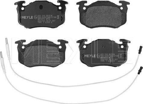 Meyle 025 210 9615/W - Тормозные колодки, дисковые, комплект abcparts.ee