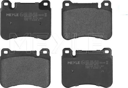Meyle 025 239 4516 - Тормозные колодки, дисковые, комплект abcparts.ee