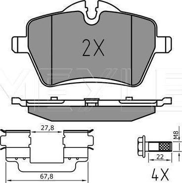 Meyle 025 239 8418/PD - Тормозные колодки, дисковые, комплект abcparts.ee