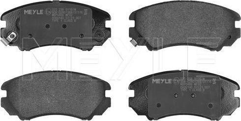 Meyle 025 238 9116/W - Тормозные колодки, дисковые, комплект abcparts.ee