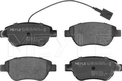 Meyle 025 237 0517/W - Тормозные колодки, дисковые, комплект abcparts.ee