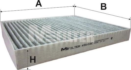Mfilter K 9103C - Фильтр воздуха в салоне abcparts.ee