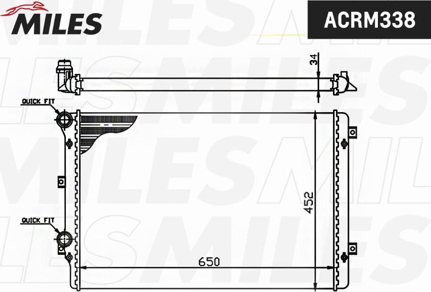 Miles ACRM338 - Радиатор, охлаждение двигателя abcparts.ee
