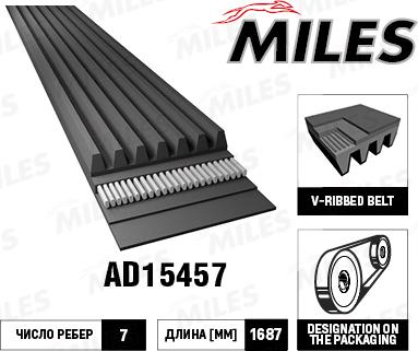Miles AD15457 - Поликлиновой ремень abcparts.ee