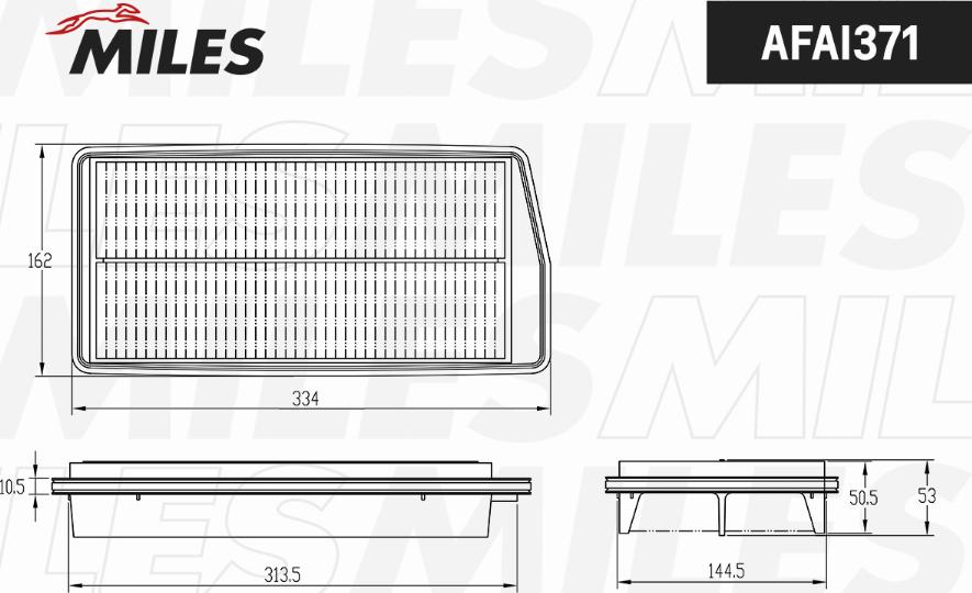 Miles AFAI371 - Воздушный фильтр двигателя abcparts.ee